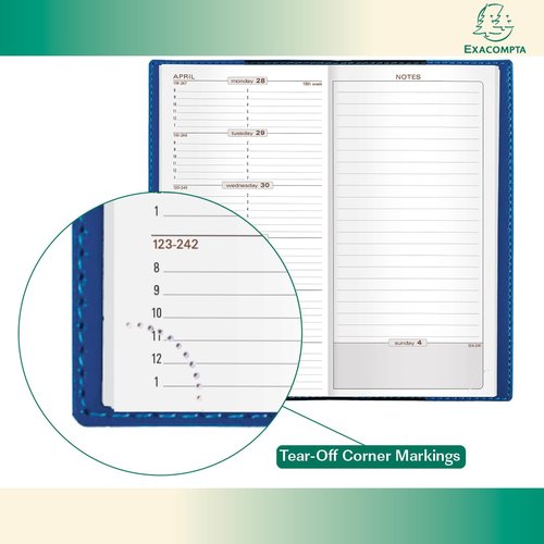 Exacompta 2026 Refill For "Space 17" Calendar Year Weekly/Monthly Planner Organizer - 12 Months (Jan. to Dec.) - 3 1/2" x 6 3/4"- Appointment Journal for Business, School, and Life