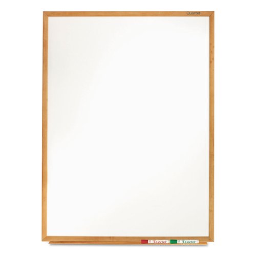Quartet Whiteboard, Non-Magnetic Dry Erase White Board, 3' x 2', Total Erase, Oak Frame (S573)