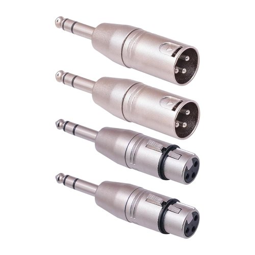 Seefeful 1/4" TRS to XLR Adapter 4 Pack, 2 Pack Male and Female to 6.35mm, Balanced Quarter Inch 6.35mm to XLR Male/Female Adapters for Mixers, Microphones, Amplifiers