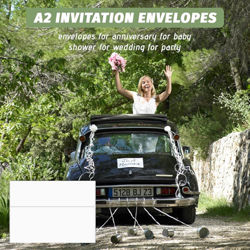 A2 Envelopes 100 Pack White Self Seal Invitations Mailers Rinrda