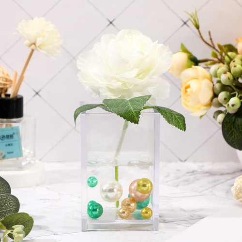 8 Pack Clear Acrylic Pen Holder Cup Makeup Brush Holder Desk Goth Accessories Holder Acrylic Clear Container Organizer for Office School Home Supplies