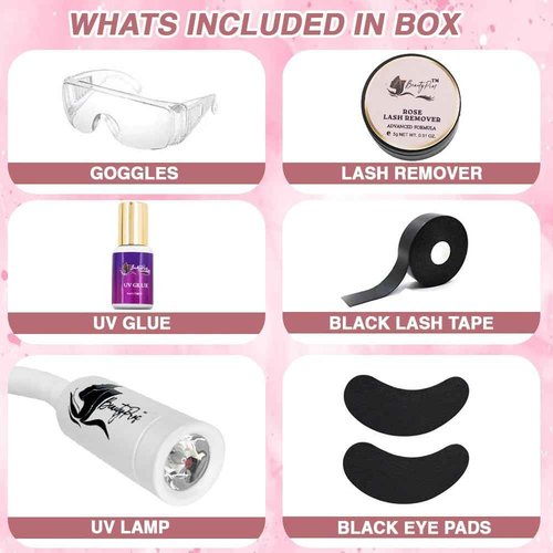 BeautyPros UV Light for Lash Extension - LED Foot Pedal UV Gel Curing Lash Light Lamp - Adjustable Lash Lamp for Lash Artists, Nail Tech, Makeup Studios. Easy Setup Adjustable Gooseneck Light. (White)