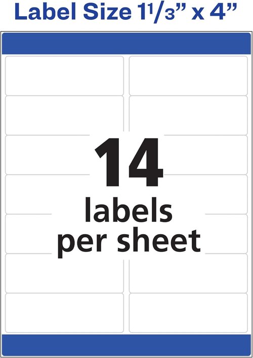 Avery Easy Peel Address Labels - Printable with Sure Feed Technology | 1-1/3" x 4", White, 350 Count