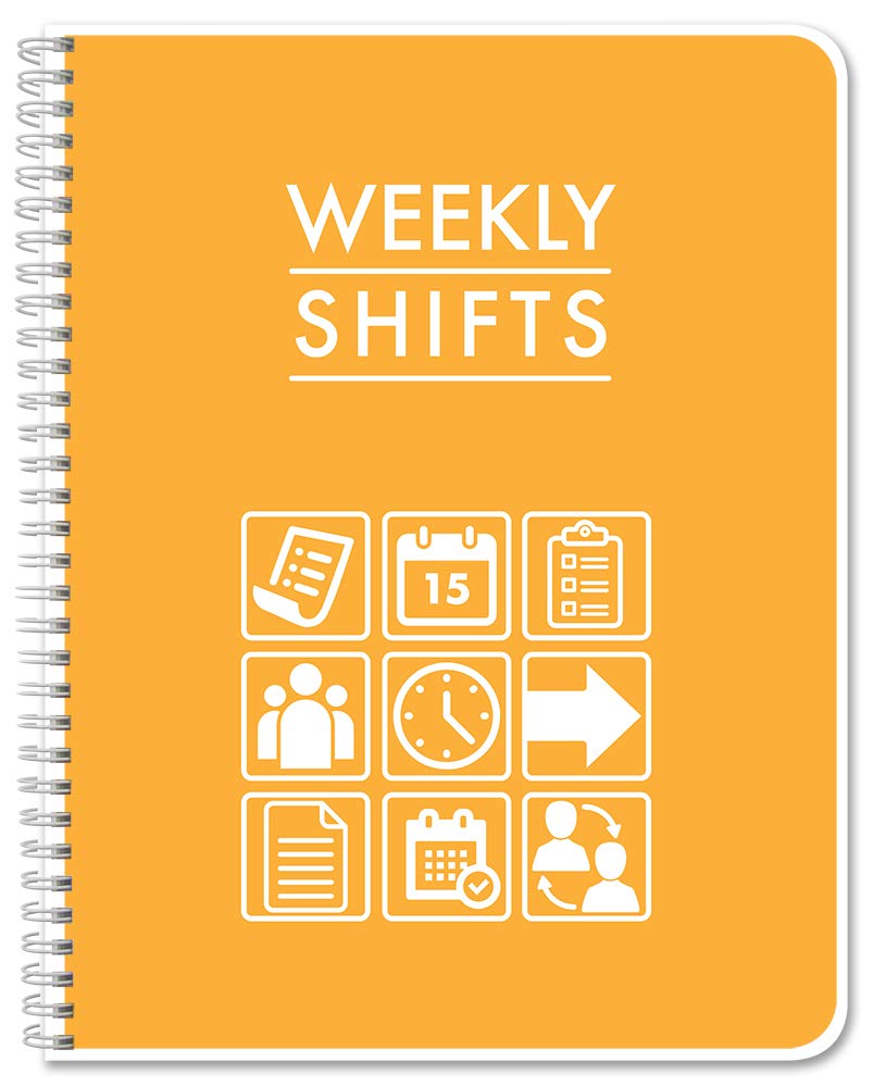 BookFactory Work Schedule Book/Weekly Employee Hourly Shift Schedule Planner/Hour/Hours/Vacation Log Book/Notebook - 120 Pages, 8.5'' x 11'', Wire-O (Made in USA)