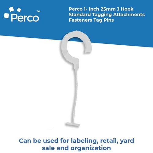 Perco 1- Inch 25mm J Hook Standard Tagging Attachments Fasteners Tag Pins (20,000 Barbs)