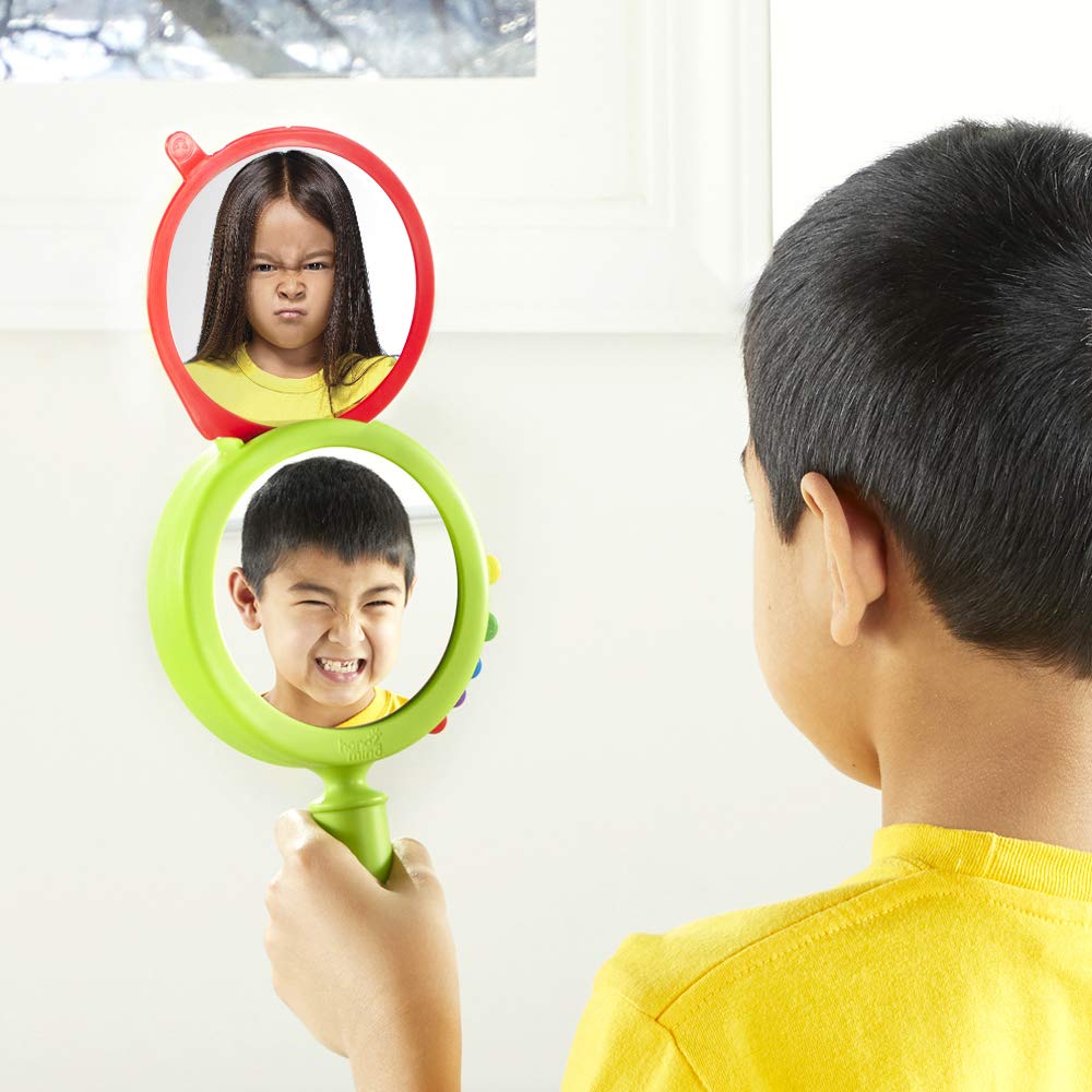 hand2mind See My Feelings Mirror, Play Therapy Toys, Mindfulness for Kids, Emotional Regulation for Kids, Social Emotional Learning Activities, Calm Down Corner Supplies, Calming Corner (Set of 1)