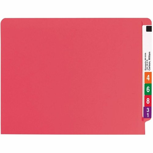 Smead End Tab Fastener File Folder, Shelf-Master® Reinforced Straight-Cut Tab, 2 Fasteners, Letter Size, Red, 50 per Box (25740)