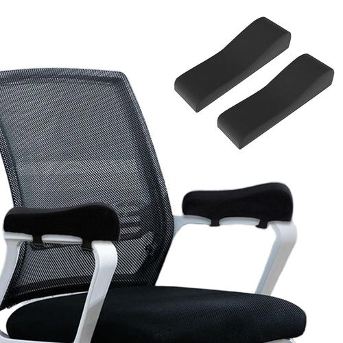 Shapeazy 2 Pack Office Chair Armrest Pads Covers,Arm Rest Pad with Memory Foam Elbow Pillow for Forearm Pressure Relief, Arm Rest Covers for Office Chairs, Wheelchair, Comfy Gaming Chair (Black)