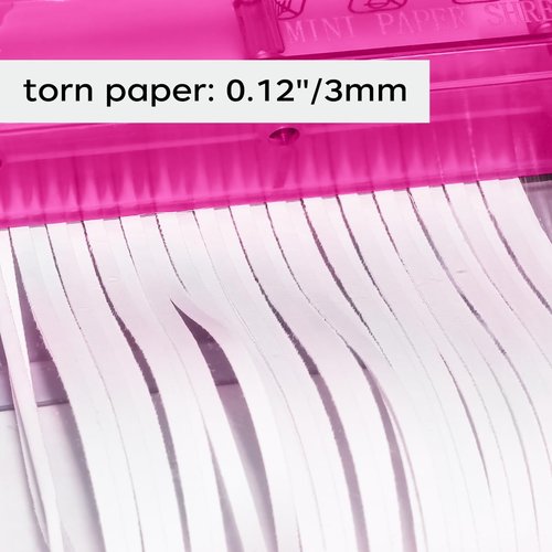 JIKIOU Mini Hand Shredder Portable Paper Shredder Manual Shredder Documents Paper Cutting Tool Home Office Desktop Stationery Red