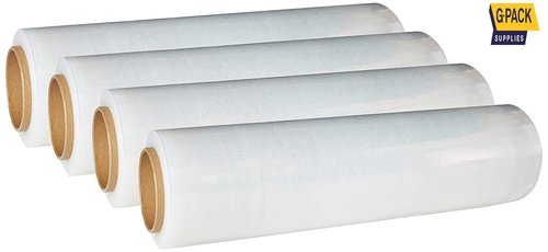 Gpack 18" x 1000 Feet 4 Rolls 85 Gauge Thick Stretch Film Wrap for Moving and Packing Industrial Strength, Clear Plastic Pallet Shrink Film Ideal For Furniture, Boxes, Pallets.