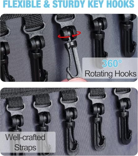 PEKREWS Black Fireproof Waterproof Key Organizer Case for 54 Keys
