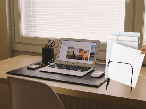 1InTheOffice Metal Incline Desktop File Sorter, 8 Compartments, Black (Black)