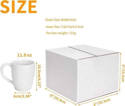 PETAFLOP 25 Pack Small White Shipping Boxes - 8x8x6 Corrugated Cardboard for Business & Mailing