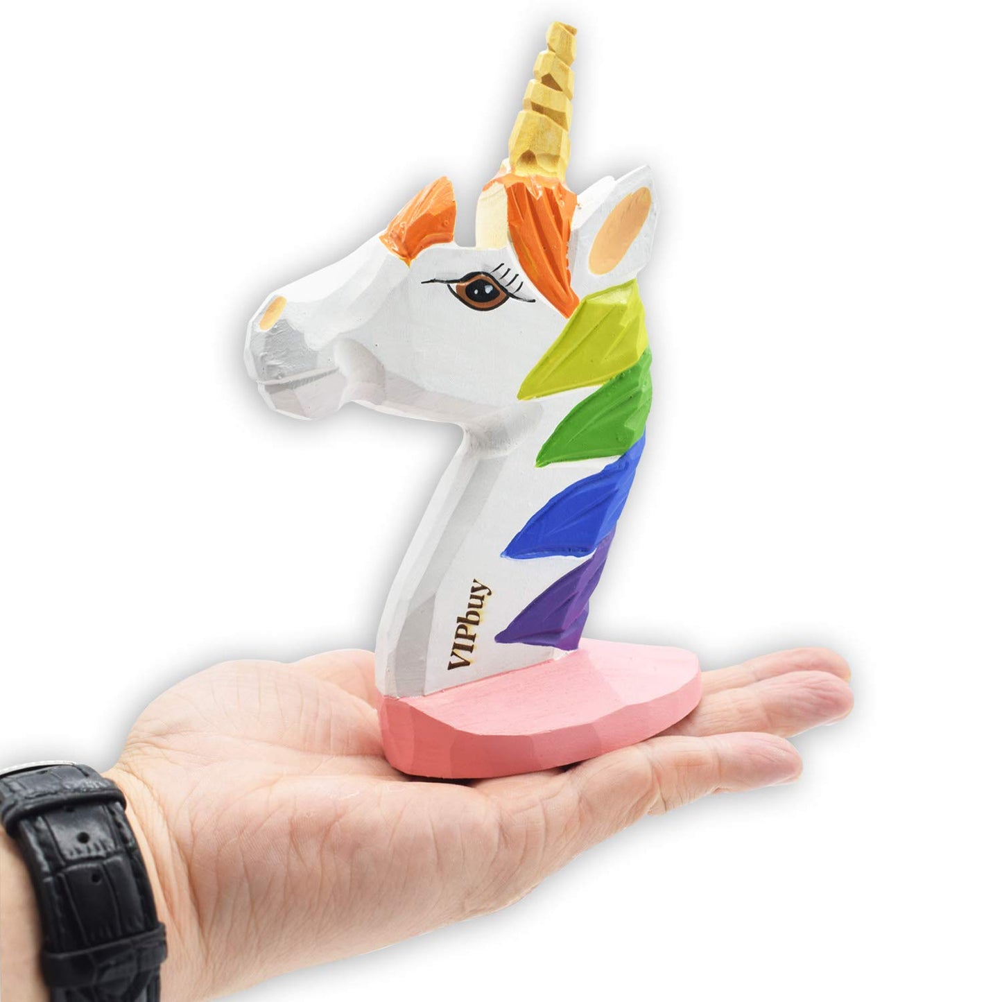 VIPbuy Handmade Wood Carving Eyeglasses Glasses Holder Stand Sunglasses Display Stand Home Office Desk Décor Gift (Unicorn)