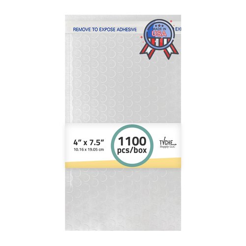 TYCHE Clear Bubble Bags 4 x 7.5 in / 10.16 cm x 19.05 cm Self-Sealing Bubble Mailers for Shipping, Bubble Wrap Pouches, Padded Mailing Envelopes 1,100 Pack MADE IN USA (4" x 7.5", 1100.0, Count)