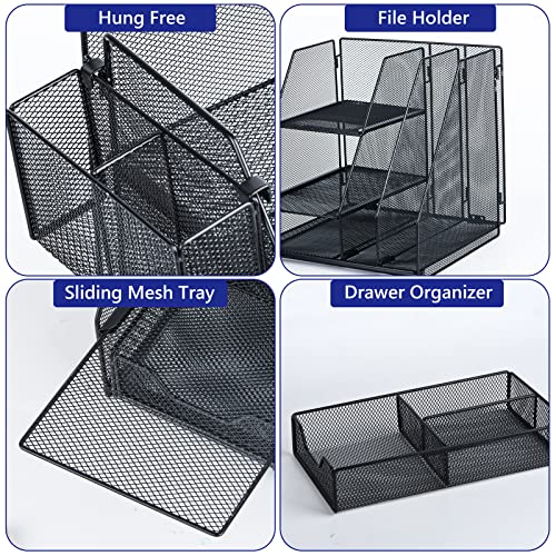 Dark Black Topwey Multifunctional Desk Organizer Set for Office & Study