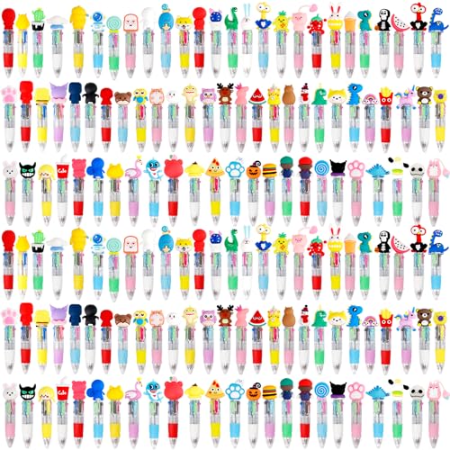 150Pcs Mini Multicolor Pens in One 4-in-1 Cute Pens Bulk for Kids, Ballpoint Pen for Birthdays and Children's Parties, Fun Gifts Assorted Ink Kawaii Pen