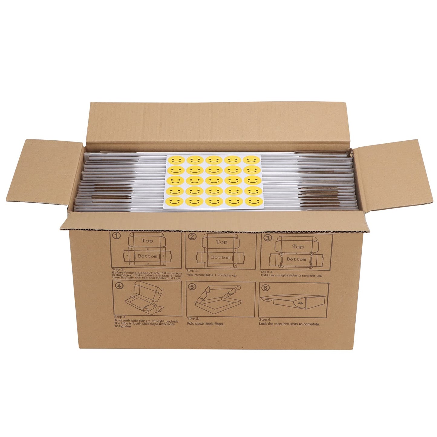 HORLIMER 10x8x3 inches Shipping Boxes Set of 25, White Corrugated Cardboard Box Literature Mailer, 25 Stickers Included
