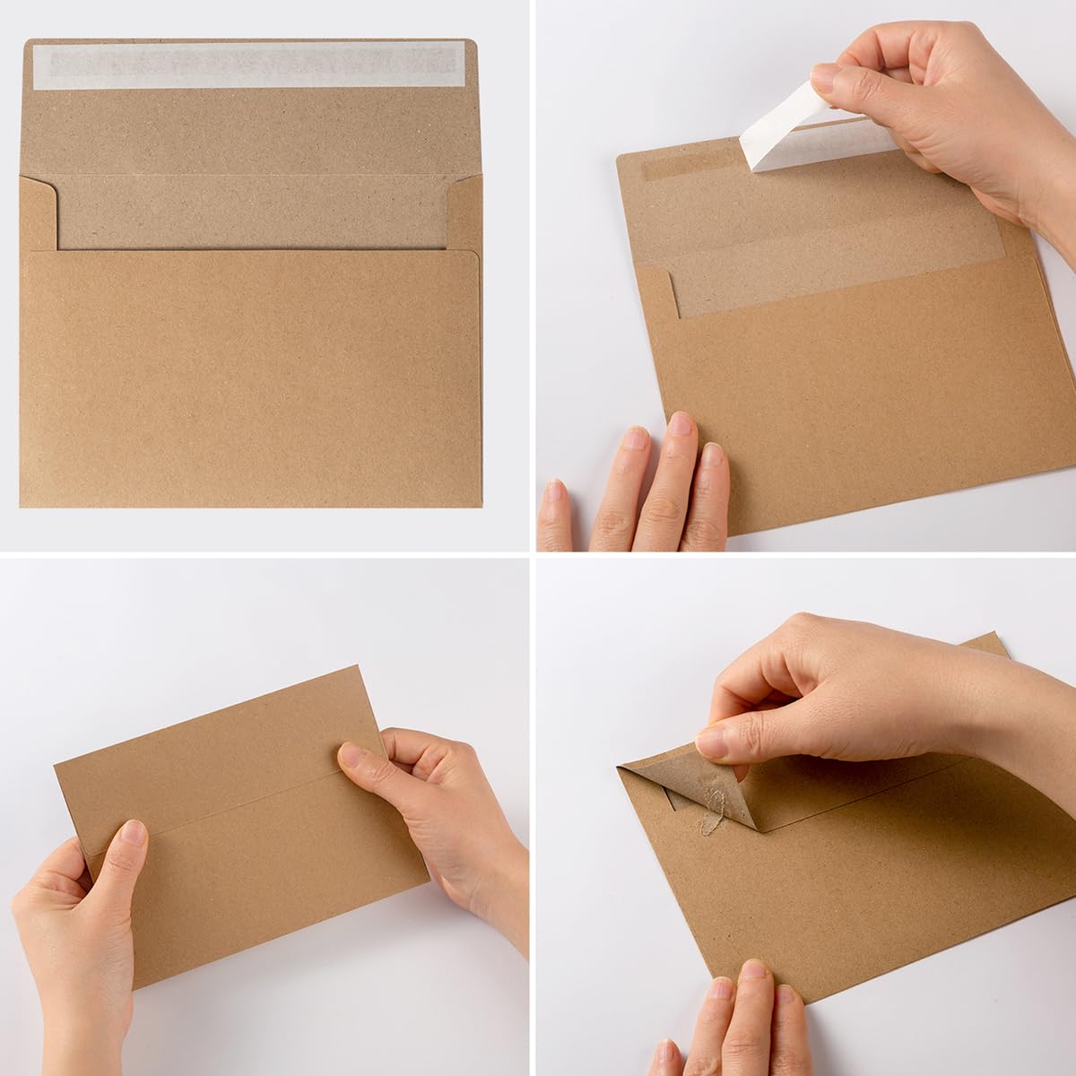 50 Pack 5 x 7 Envelopes A7 Self Seal, 5.24 x 7.21 Inches, Brown