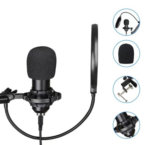 F998 Podcast Equipment Bundle for Tiktok and Youtube Vlog,Sound Board with Audio Interface,Condenser Karaoke Microphone,Streaming Podcast Starter Kit DJ Audio Mixer (F998+BM800 MIC)