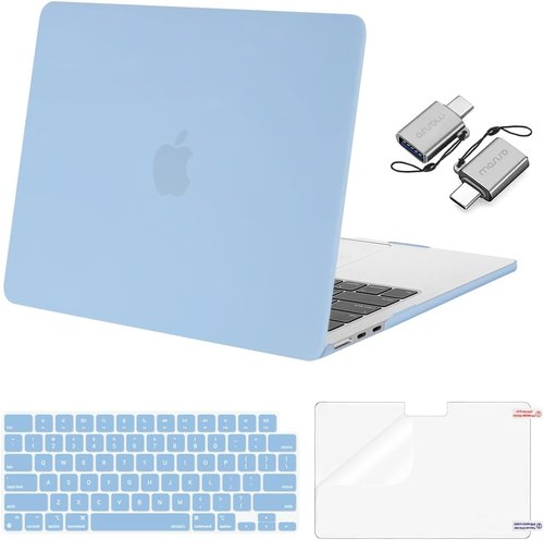 MOSISO MacBook Air 13-Inch Case - Hard Shell with Keyboard Cover & Screen Film | Air Blue, Compatible with M5 M4 M3 M2 Models