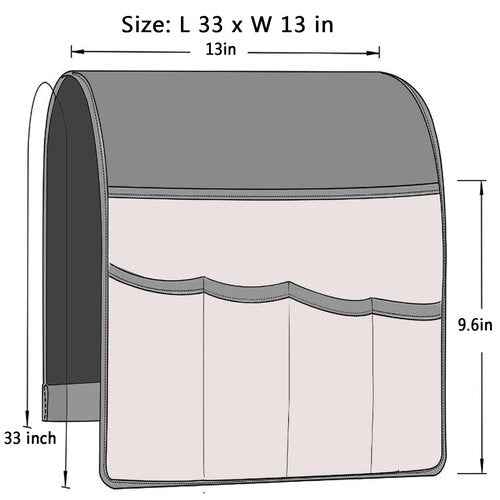 Armrest Organizer Non Slip Remote Control Holder Arm Chair Couch Caddy For Recliner Sofa Bedside With 5 Pocket Storage for Tablet Phone iPad (Coffee, W13" x L33")