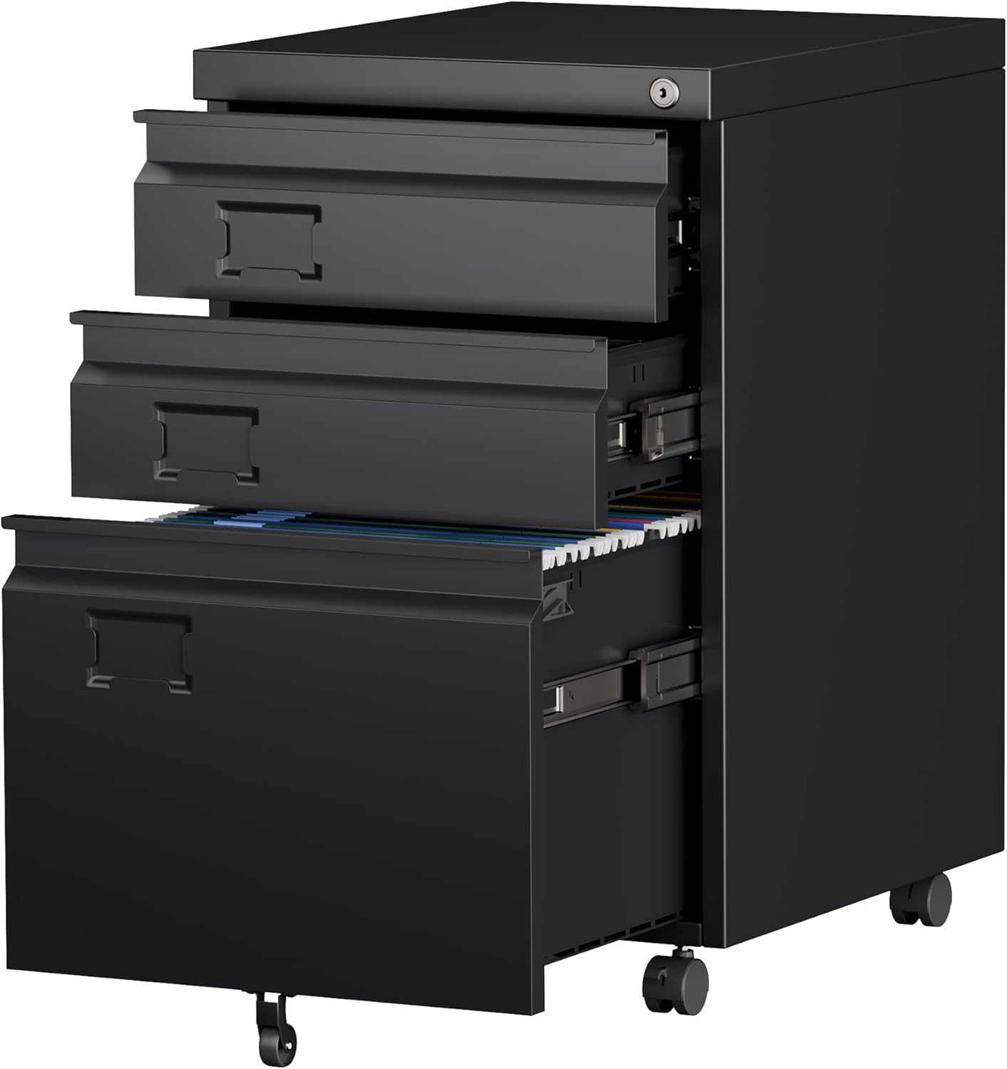 SUXXAN Mobile File Cabinet - Heavy Duty Steel 3 Drawer Filing Solution with Lock | Fits Letter/Legal/A4 Size