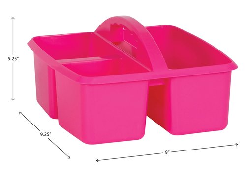 Teacher Created Resources Pink Portable Plastic Storage Caddy 6-Pack for Classrooms, Kids Room, and Office Organization, 3 Compartment