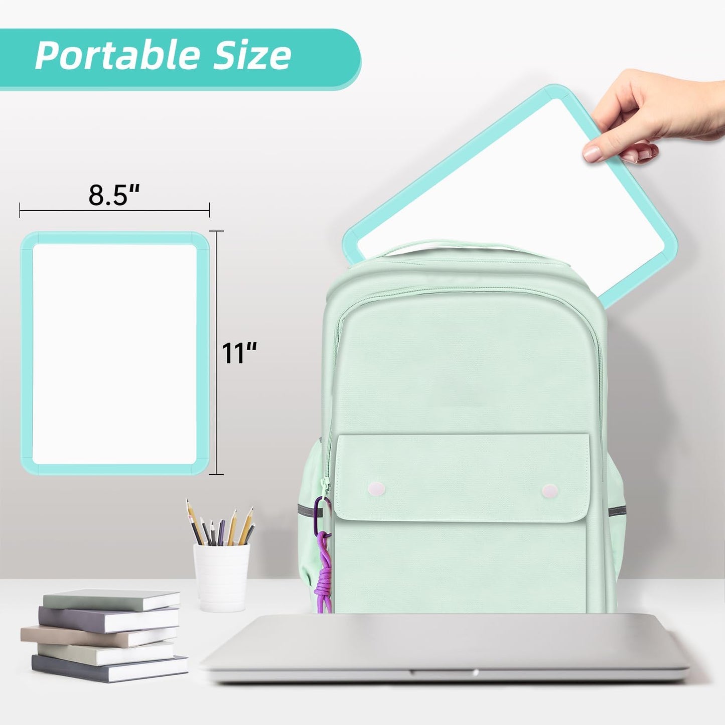 VUSIGN Mini Whiteboard - 8.5'' x 11'' Magnetic Dry Erase Board with Markers | Ideal for Students & Fridge Use