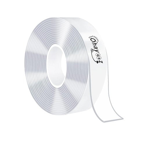 Ohayooz® Extra Strong Double-Sided Tape - Heavy Duty, Removable, 10FT Clear Nano Adhesive for Mounting Photos & Posters