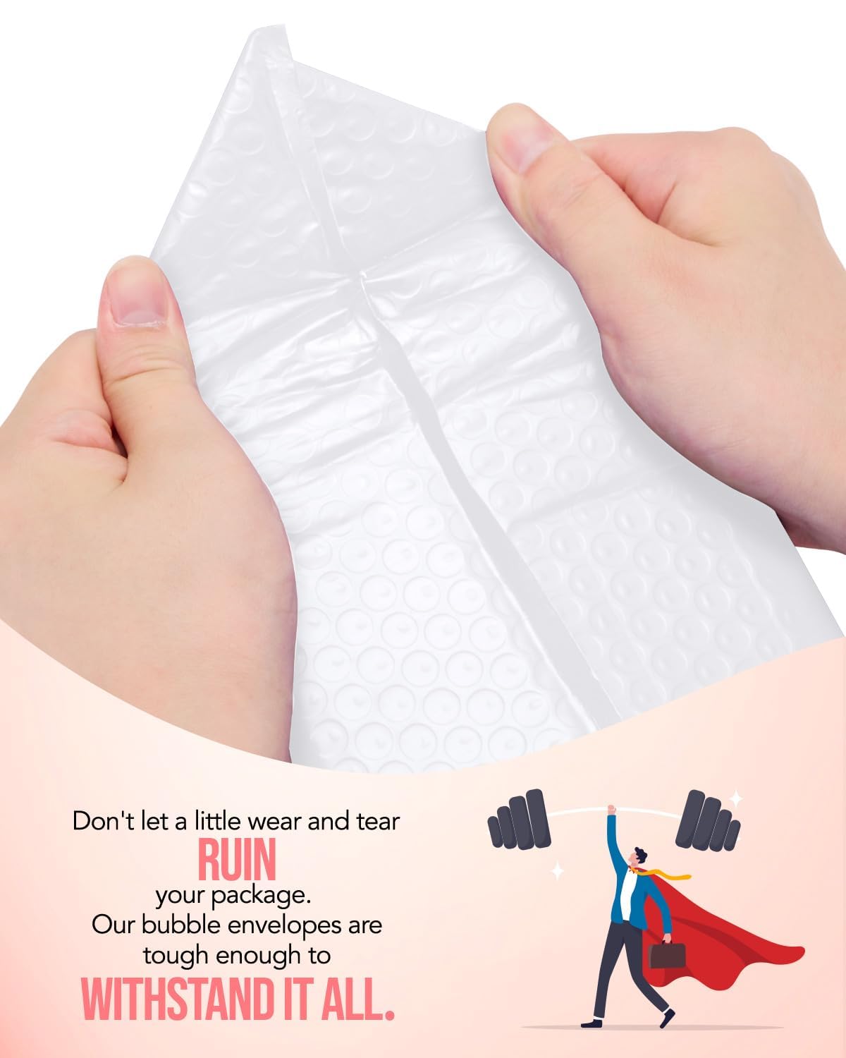 GSSUSA White Bubble Mailers 6X10 Inches 500 Pack, Padded Poly Bubble Mailer, Small Padded Envelopes Strong Adhesion Bubble Envelopes,Self-Seal Mailing Envelopes for Small Business,Package Supplies