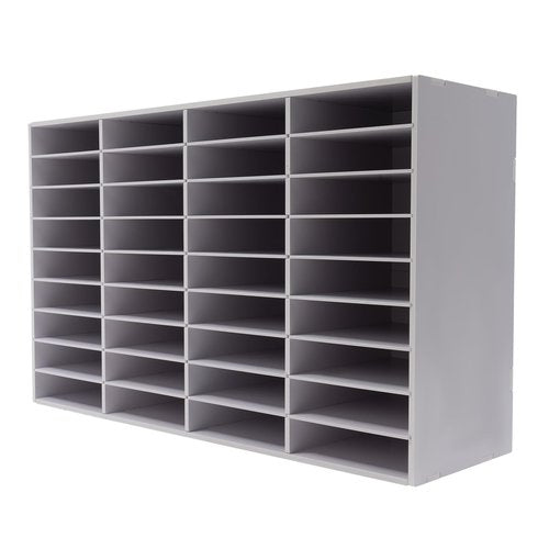 Gdrasuya10 36 Slots Literature Organizer File Sorter Literature Organizer Stackable Mail Craft Paper File Holder Mailbox Organization Shelves for Office, Classrooms and School, White