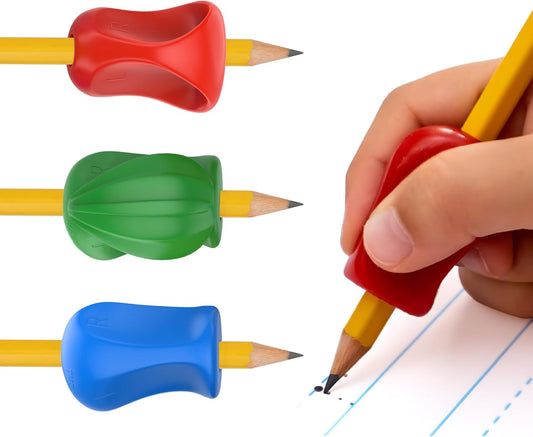 The Pencil Grip 3-Step Training Kit - Ergonomic Writing Aids for Kids | Crossover, Pinch & Standard Grips, Assorted Colors