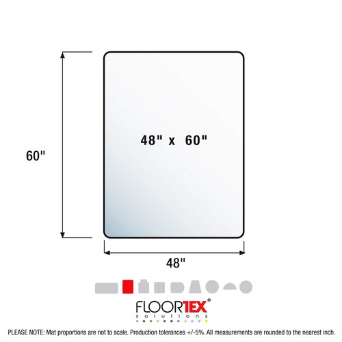 Floortex® Exclusive Polycarbonate Rectangular Chair Mat - 48" x 60" for Carpets up to 1/2" (Pack of 1)