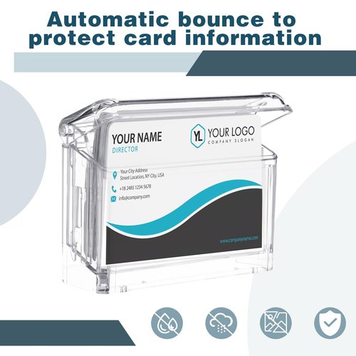 Jetec 2 Pcs Magnetic Outdoor Business Card Holder, Acrylic Vehicle Clear Business Card Holder Mount Box for Smooth Metal Surface for Office Store Trucks Wall, 4.25 x 1.46 x 2.87 Inch