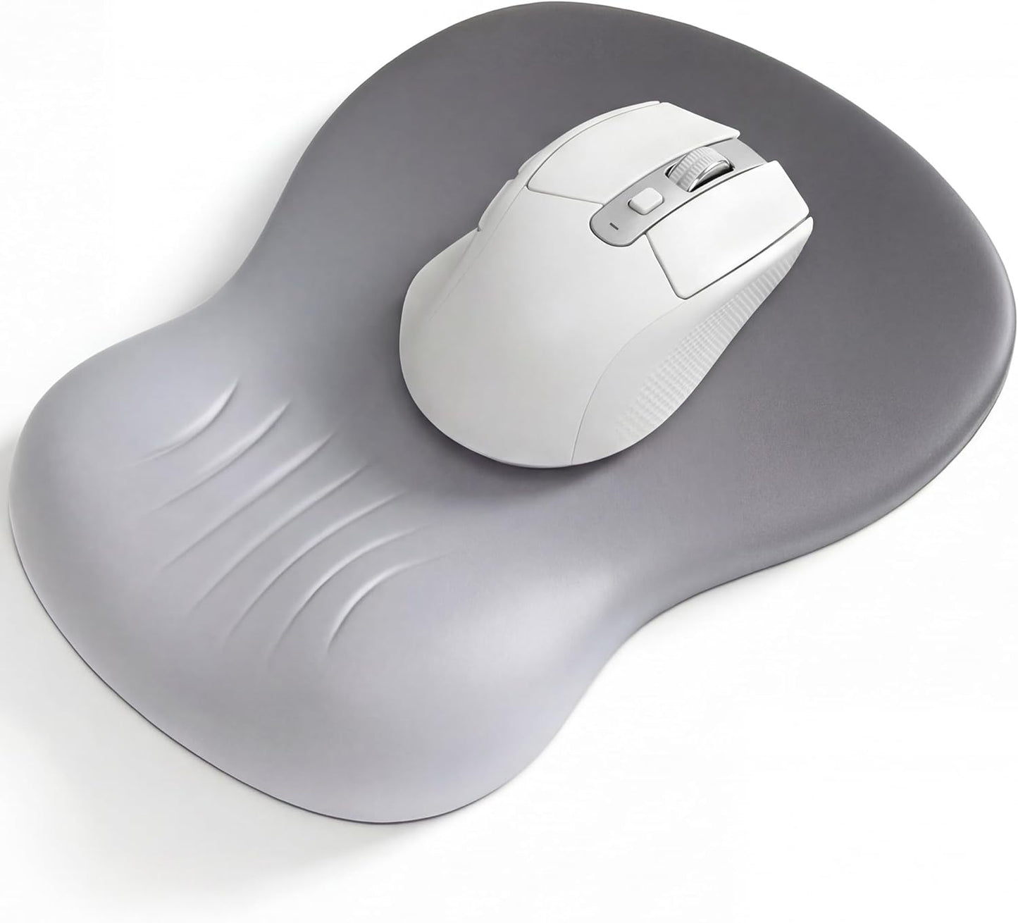 Skiennix Ergonomic Mouse Pad - Memory Foam Wrist Support for Pain Relief | Non-Slip PU Base (Grey)
