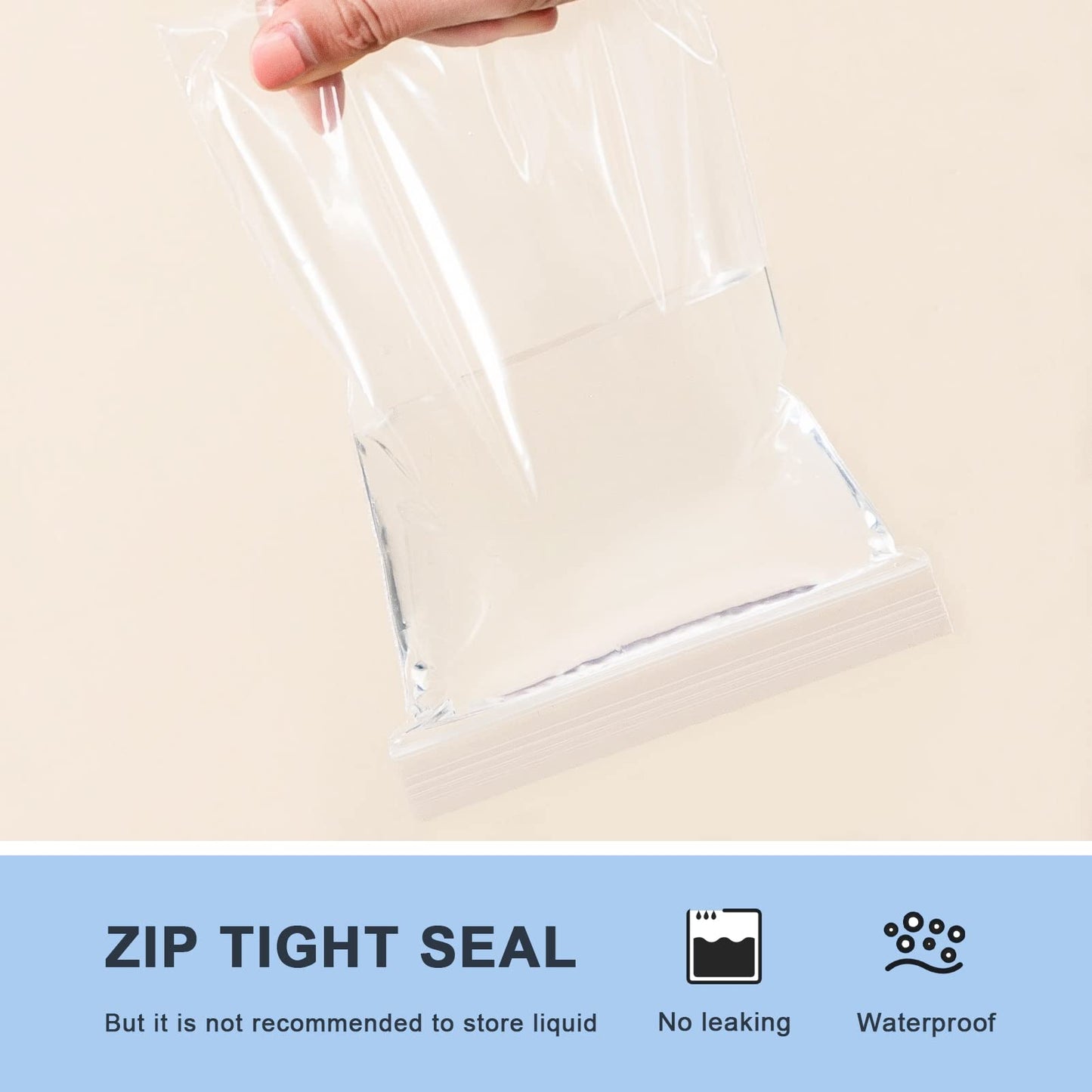joybest 100 Count 12 x 15 Inch Clear Zip Plastic Poly Bags, Reclosable Zip Plastic Bags with Resealable Lock Seal Zipper