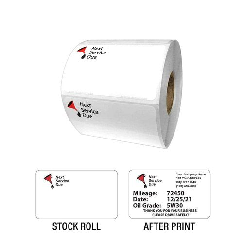 Indy Print 2 - Stock Logo Refill roll, Next Service Due, 500 Labels