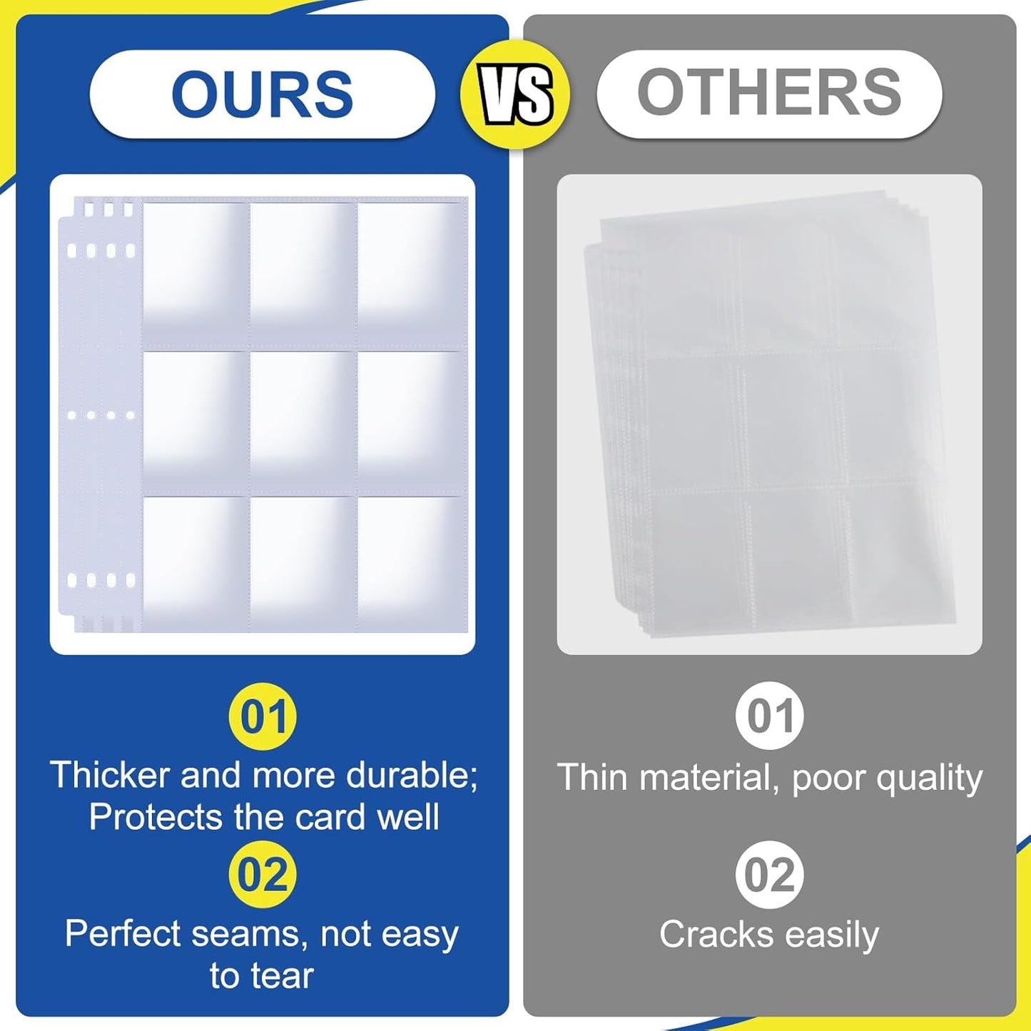 2160 Pockets Card Sleeves by [Brand Name] - 9 Pocket Sheets for Trading Cards | Fits Baseball, Football & Business Cards