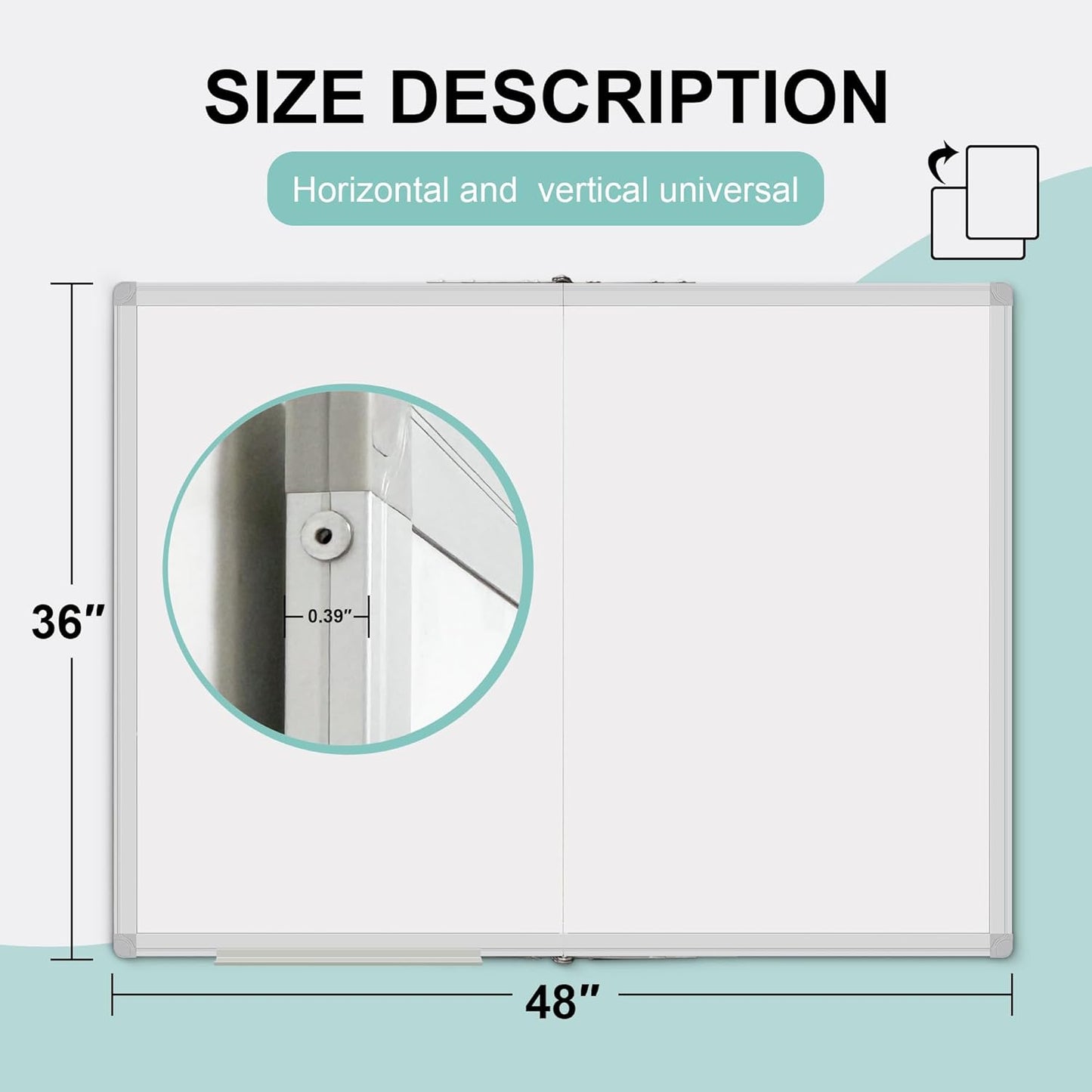 Skiennix Dry Erase Whiteboard - 48" X 36" Wall-Mounted Aluminum Frame | Portable Presentation Board with Pen Tray