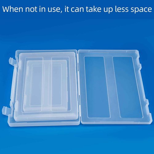 Mickiewicz 12 Pack Paper Storage Boxes (Large A4+A4+A5), 8.5 x 11 Plastic Portable Project Case for US letter Size, Plastic Multi-Purpose Thick Scrapbook Storage Box for Office,Craft or Art Supplies
