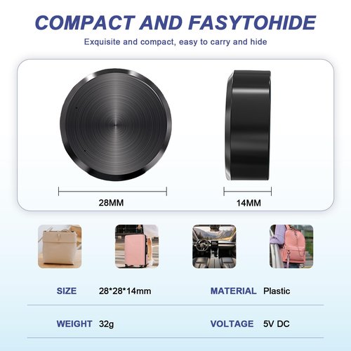 2025 Mini GPS Tracker for Vehicles - Magnetic Real-Time GPS Tracker, Tracking Devices for Cars Hidden, Global Coverage Location Tracker for Kids, Dogs,Trucks/Person, No Subscription Required