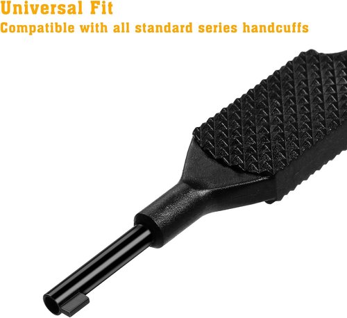 JOTOVO Universal Handcuff Key - 4" Flat Knurled Swivel Design with Detachable Keyring | Black