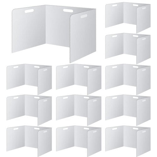 24 Pcs Desk Dividers for Students Plastic Privacy Folders Sturdy and Waterproof Test Privacy Shields Easy to Clean Classroom Test Dividers for School Teacher Student Study Supplies