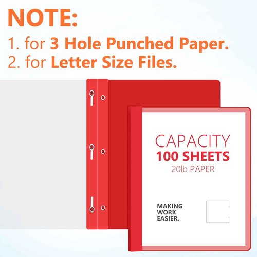 Feifeiya 48 Pack Plastic Report Covers with 3 Prongs Presentation Folders Bulk, 100 Sheet Capacity, Clear Front Report Covers for Presentation Document Paper School Office Supplies (Colorful)