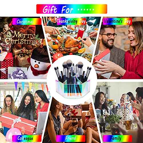 Luxurious Makeup Organizer,Spin, Iridescent Makeup Brushes Holder