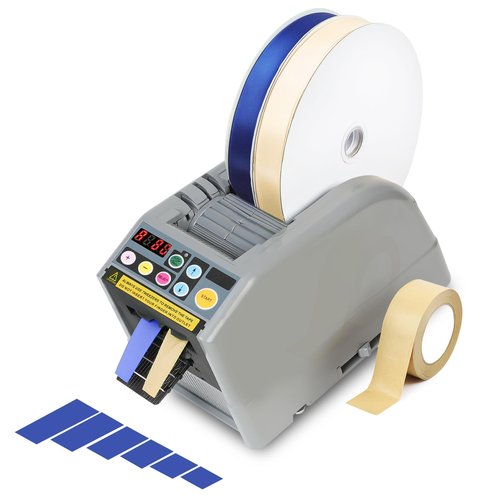 Ribbon Cutting Machine, Lightweight Dual-Tape Electric Dispenser, 39.9 in Max Length & 6 Memory Presets, Portable Auto/Manual Cutter for Warehouses, Gift Shops, Offices, DIY & Home