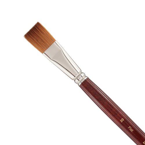 Creative Mark Mimik Kolinsky Watercolor Brush - # 20 Flat - Long Handle Synthetic Paint Brush - Handmade in Germany - Synthetic Sable Paint Brushes for Professional Artists - Animal-Friendly