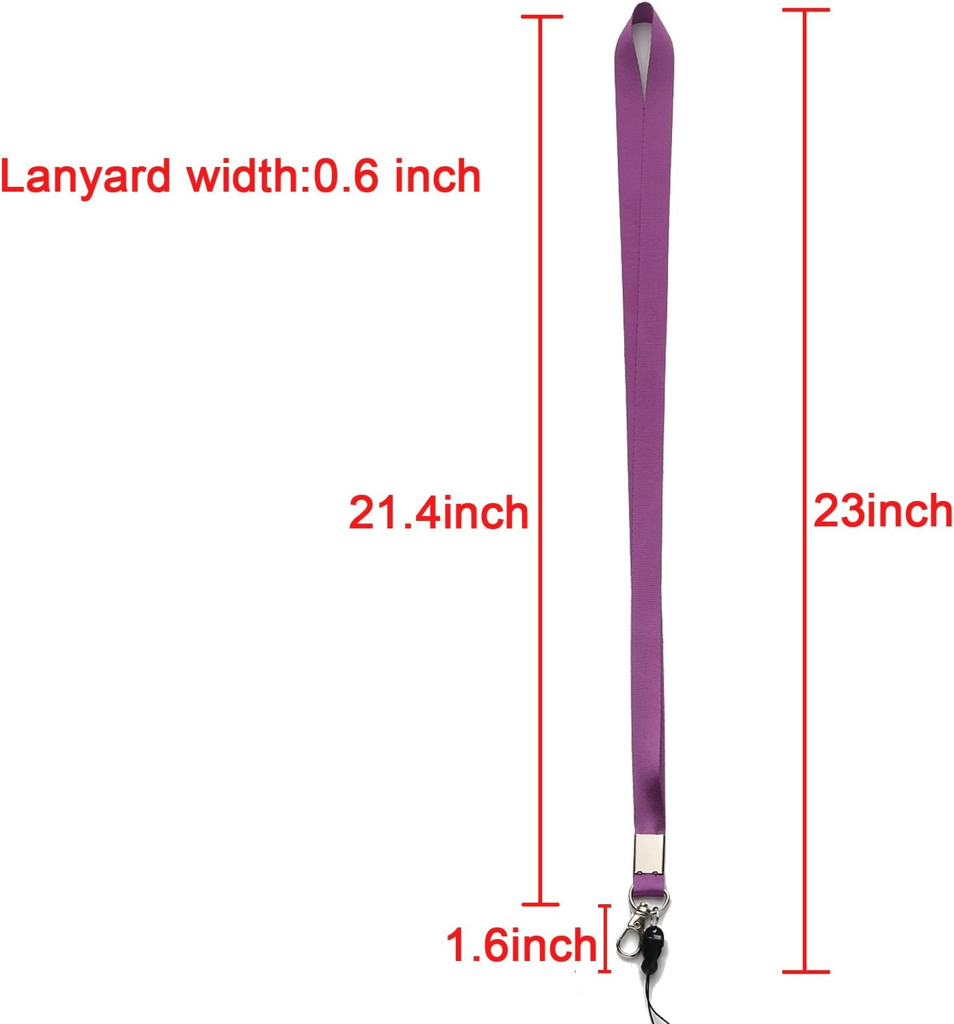 YOUOWO Horizontal Clear ID Badge Holders - 2 Pack with Heavy-Duty Neck Lanyards | Waterproof PVC, Purple & Grey