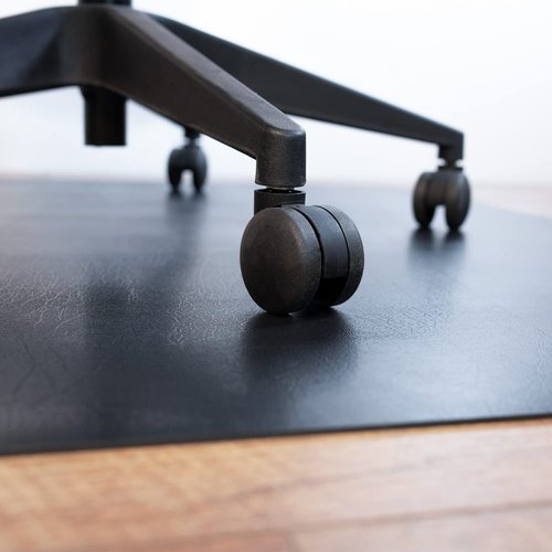 Hard Floor Office Chair Mat with Lip, 46" x 60" Rectangle Under-Desk Protective Floor Mat for Desk Chairs and Gaming Chairs, Black